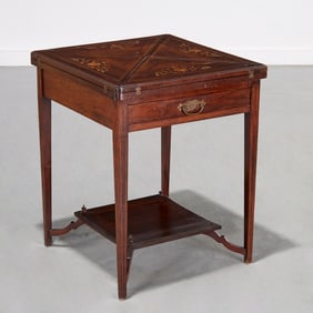 Edwardian rosewood handkerchief card table