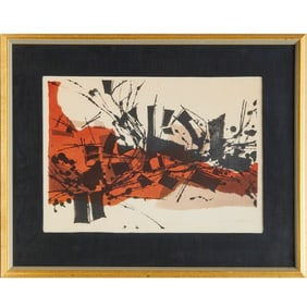 Tetsuo Ochikubo, lithograph, 1958