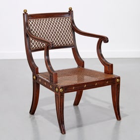Nice Regency brass mounted armchair