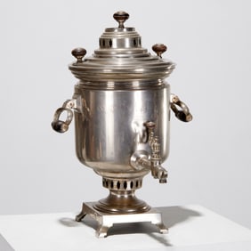 Antique Batashev Russian silver plated samovar