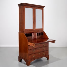 American Chippendale mahogany secretary cabinet