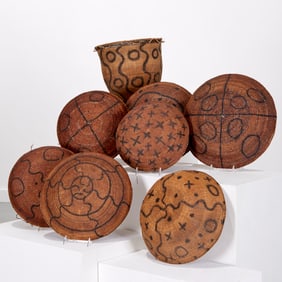 Group (8) South American baskets, Amazon region