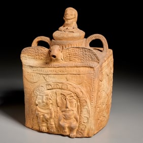 Large Colombian artisan made clay vessel