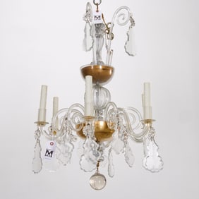 Continental 6-light glass chandelier