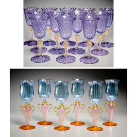 Murano glass stemware collection