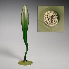 Tiffany Studios pulled feather Favrile glass vase
