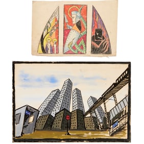 Robert Van Rosen, (2) set design drawings
