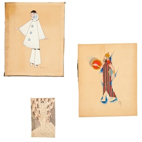 Robert Van Rosen, (3) costume drawings, 1925