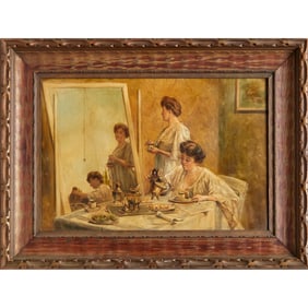 American School, illustration, oil on canvas