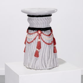 Decorator painted plaster tassel occasional table