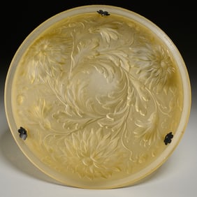 R. Lalique style Art Nouveau glass plafonnier