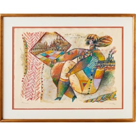 Theo Tobiasse, color lithograph