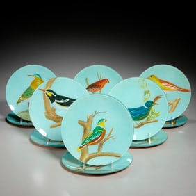 John Derian, set (12) decoupage dessert plates