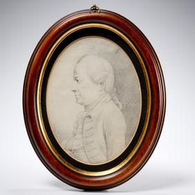 George Dance, graphite on paper self-portrait