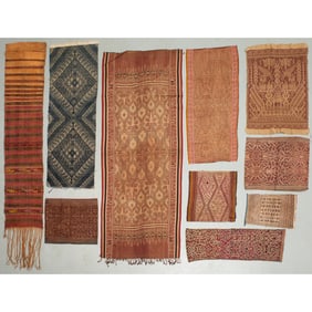 Group (10) old Asian textiles