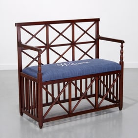 Regency style mahogany hall bench