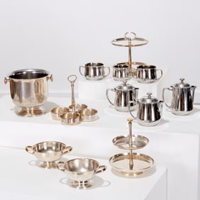Group Sambonet silver plated tablewares