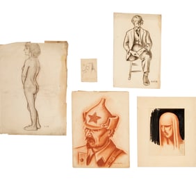 Robert Van Rosen, (5) portrait drawings