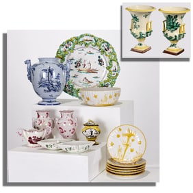 Large group Italian and French ceramics