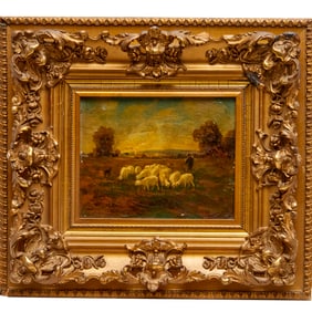Continental School, pastoral oil on canvas