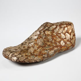 Antique Mexican folk art milagro shoe form