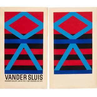 George Vander Sluis, (2) signed silkscreen prints: George Vander Sluis, (2) signed silkscreen prints, George Vander Sluis (American, 1915-1984), untitled abstract, 1967, signed, dated, inscribed and numbered 50/60 lower margin; with, Krasner Gallery