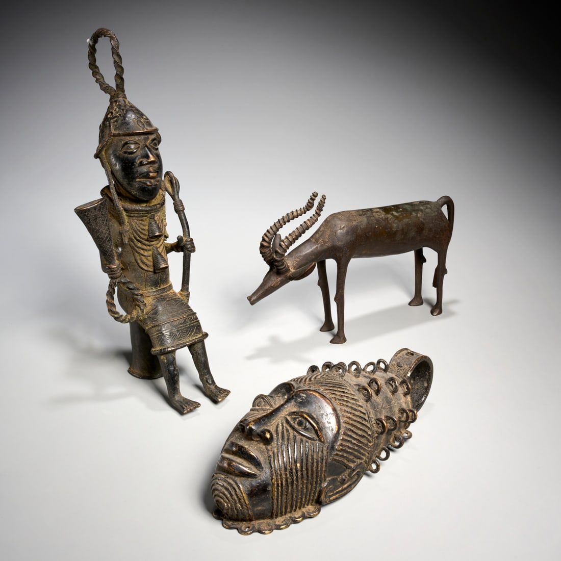 (3) Benin and Ife style African bronzes (1 of 6)