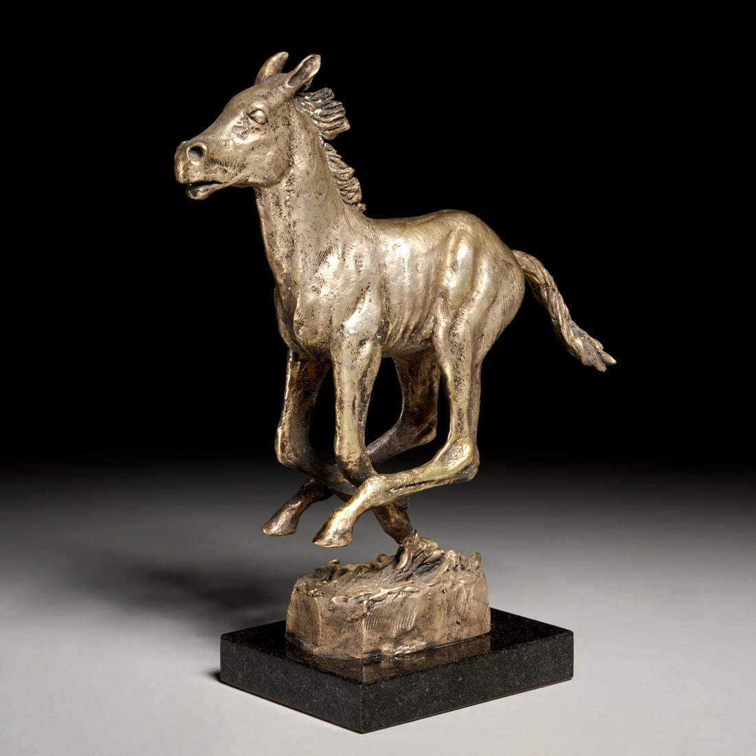 Enzo Plazzotta, silvered bronze equine sculpture (1 of 8)
