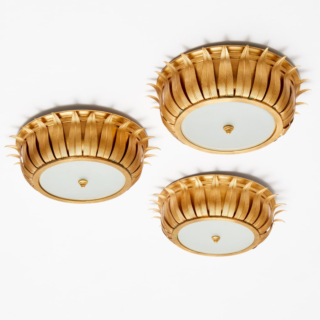 (3) Alexa Hampton gilt metal ceiling lights (1 of 6)