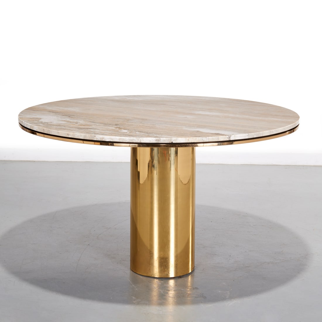 Breuton, marble and brass pedestal dining table (1 of 5)