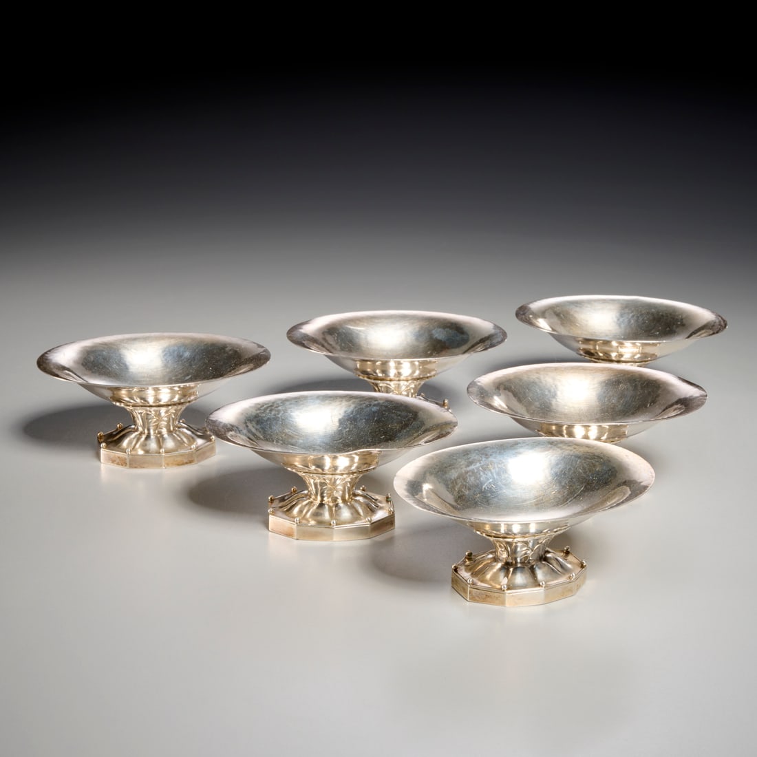 Georg Jensen, (6) sterling salt cellars (1 of 5)