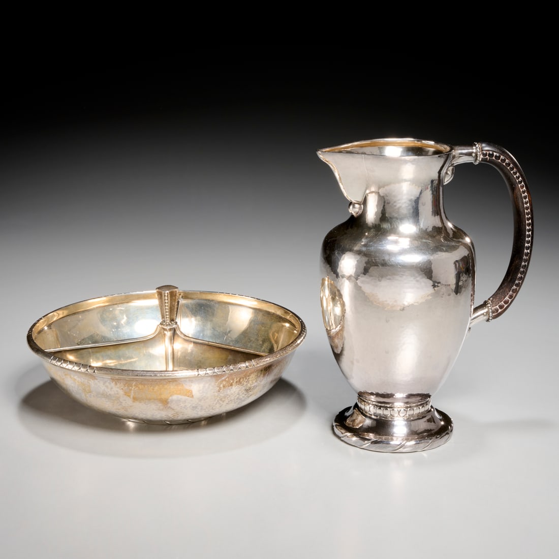 Georg Jensen, sterling pitcher & candy bowl (1 of 8)