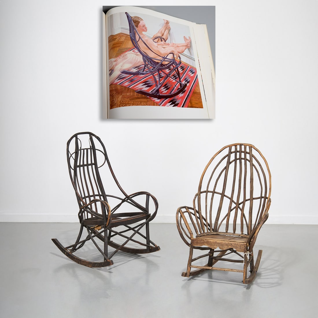 (2) Adirondack twig rockers, ex Philip Pearlstein (1 of 11)
