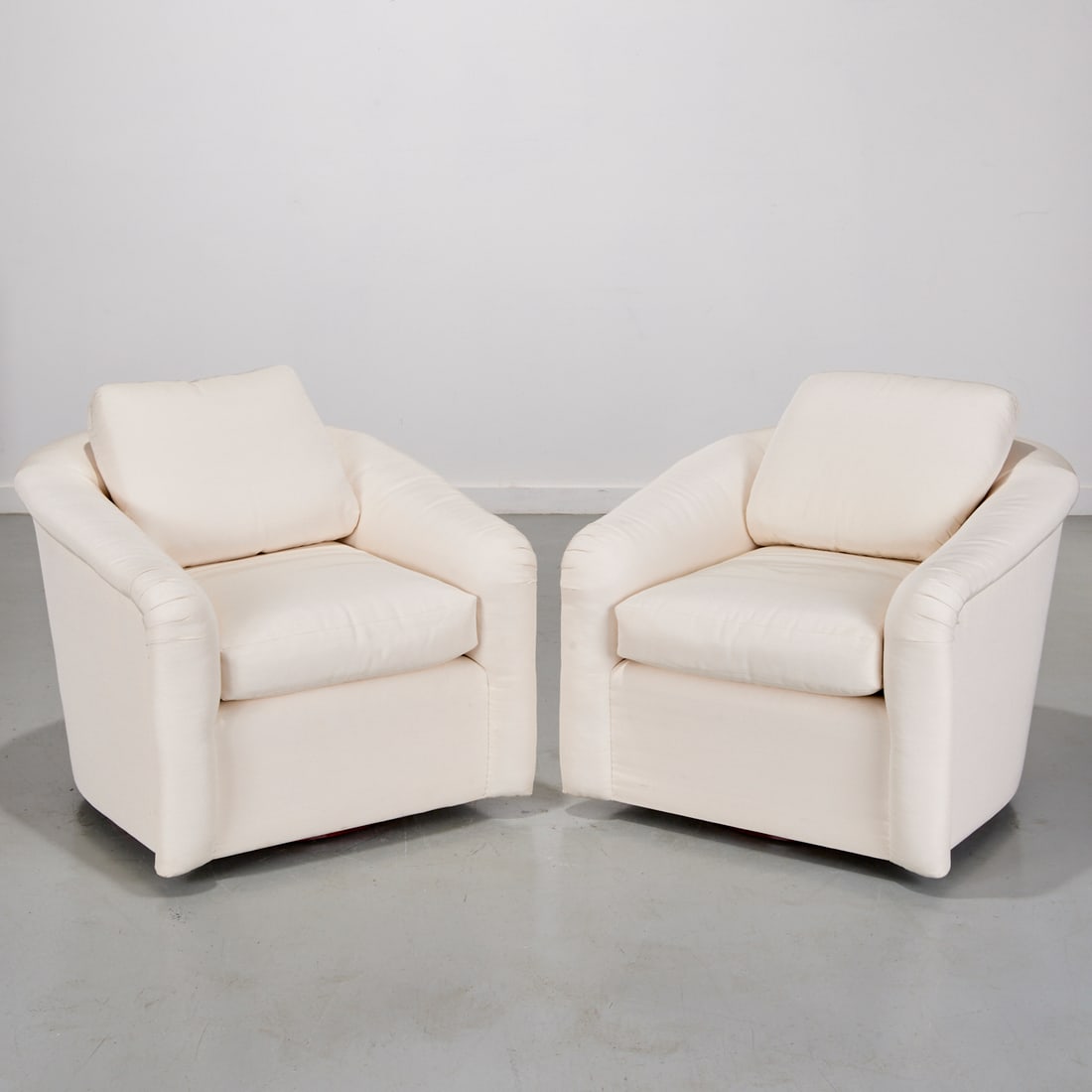 Pair DeAngelis custom upholstered swivel chairs (1 of 6)