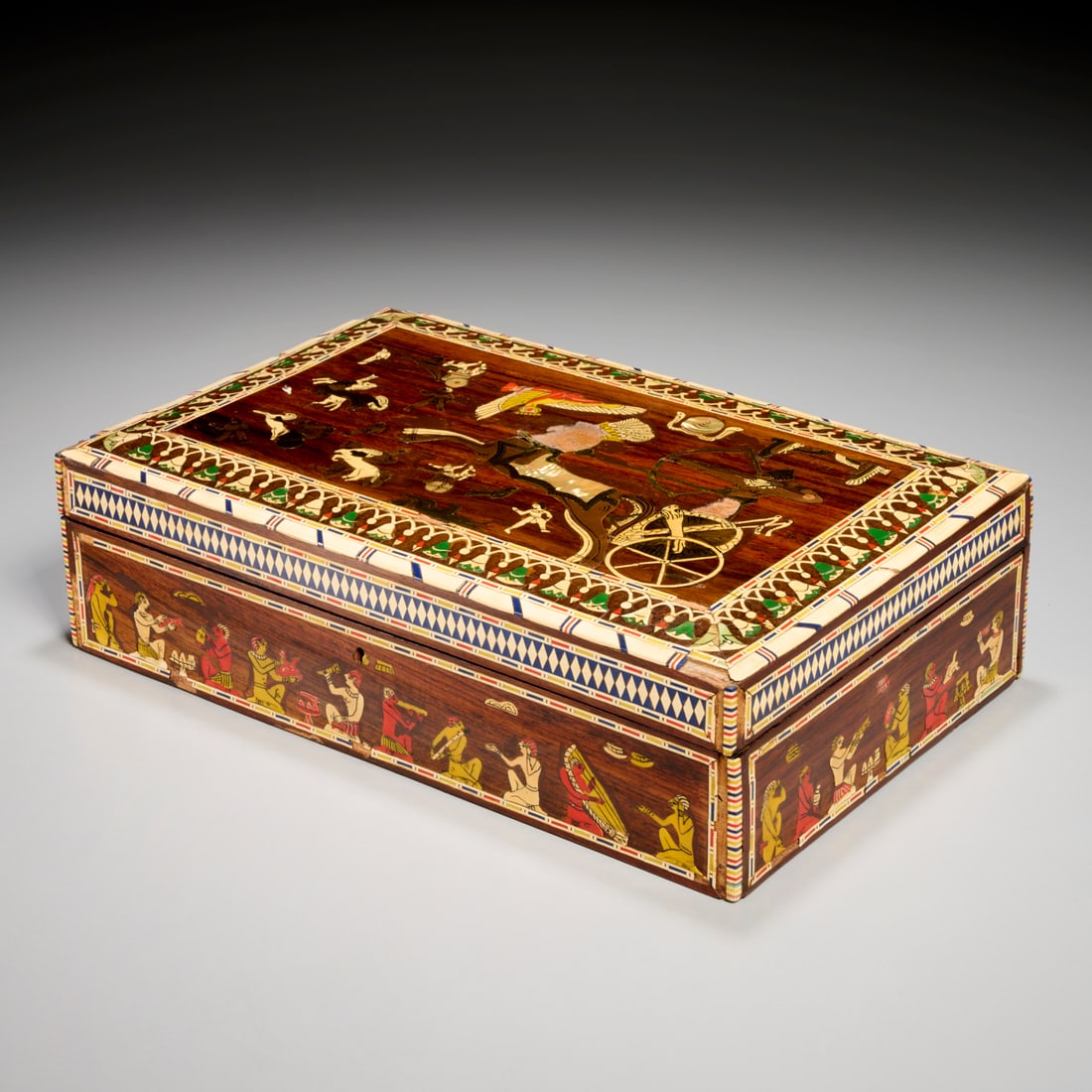 Egyptian inlaid jewelry box, Barbara Walters Coll. (1 of 9)