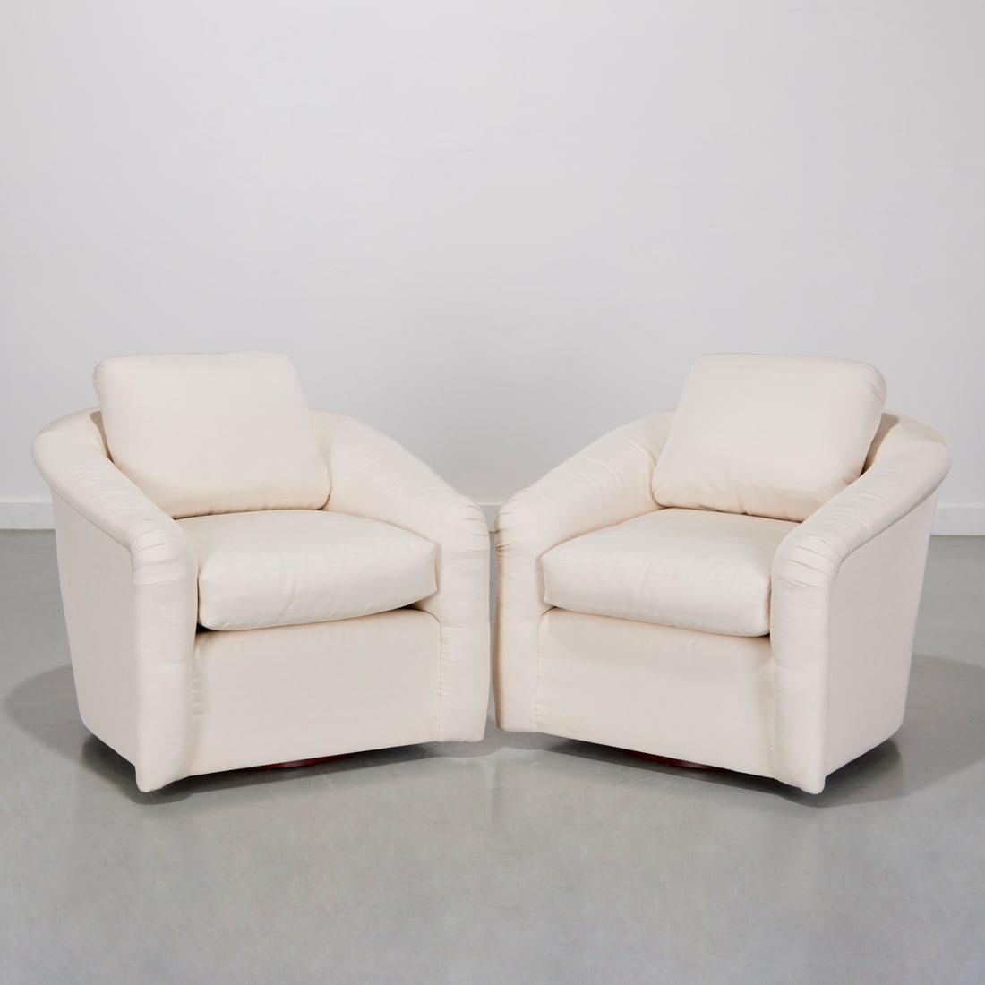 Pair DeAngelis custom upholstered swivel chairs (1 of 6)