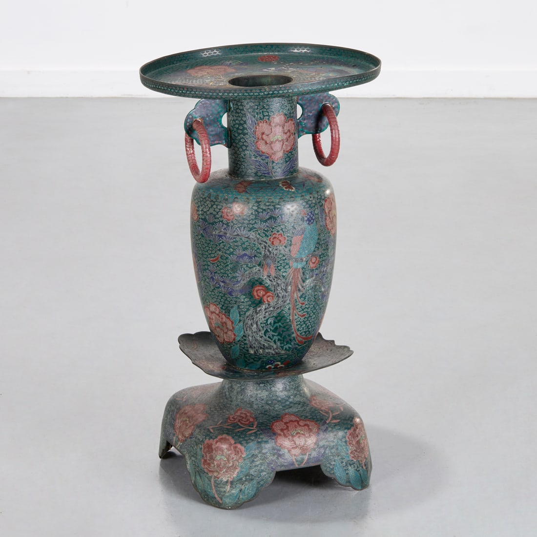 Large Asian cloisonne floor vase (1 of 6)