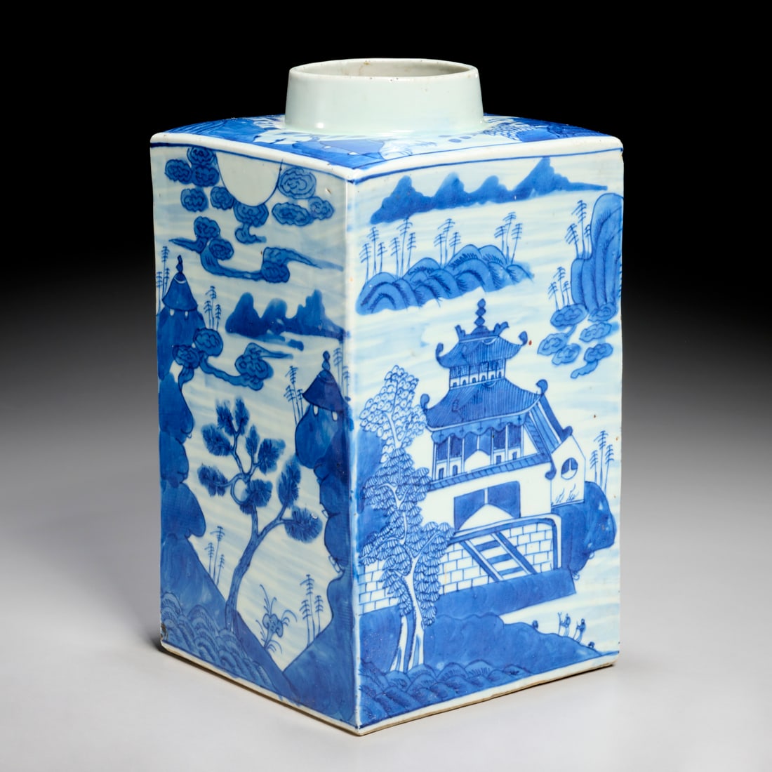 Chinese blue & white porcelain tea canister (1 of 8)