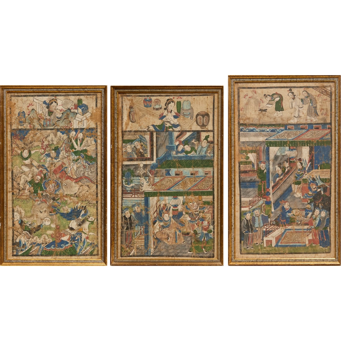 Sino-Tibetan School, (3) gouache paintings (1 of 7)