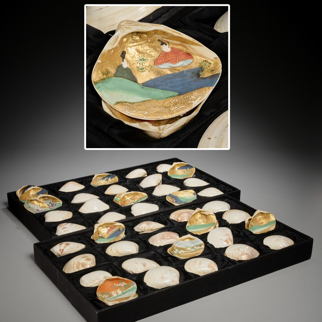(40) Pairs decorated kai-awase clamshells (1 of 7)