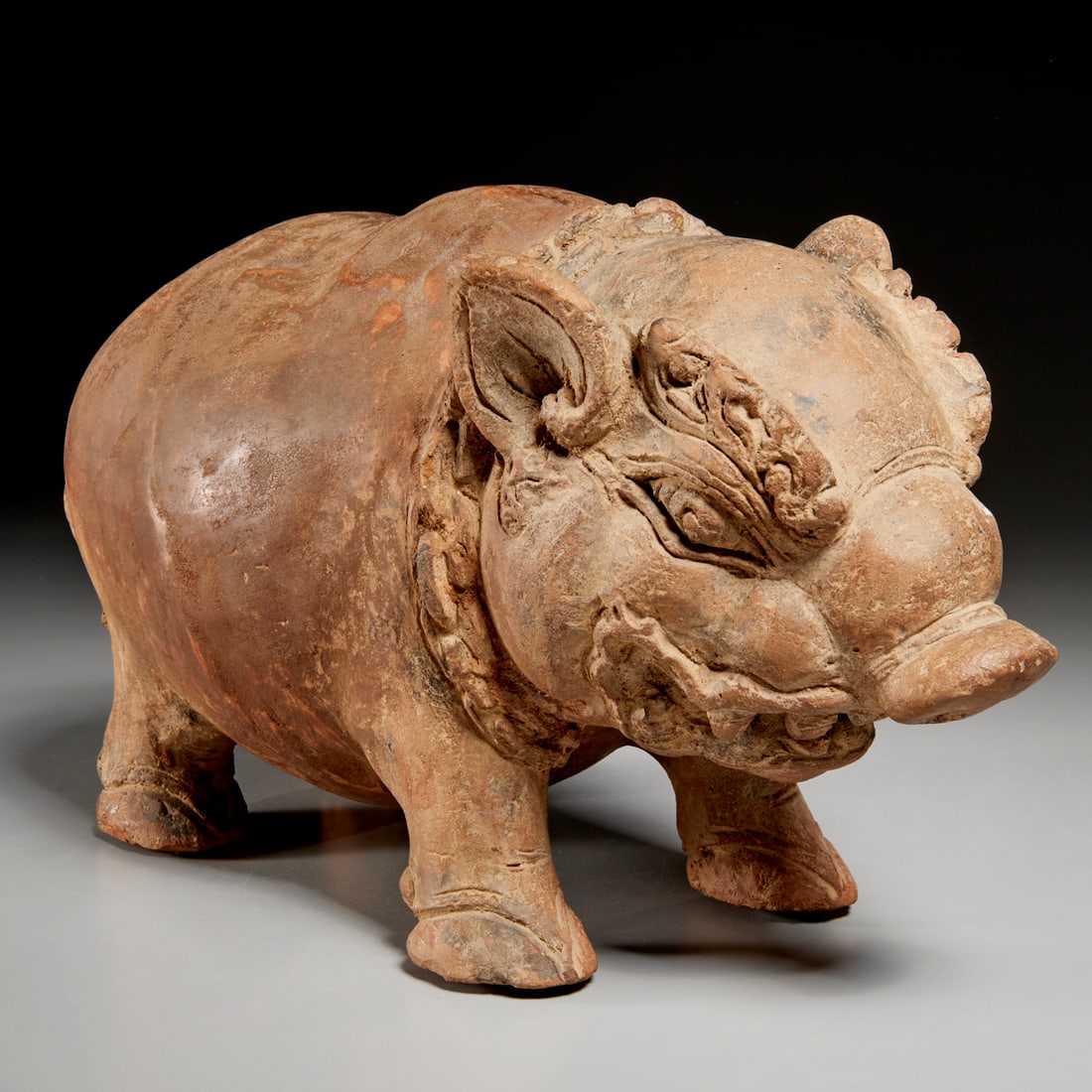 Antique Majahapit Javanese pottery pig (1 of 6)