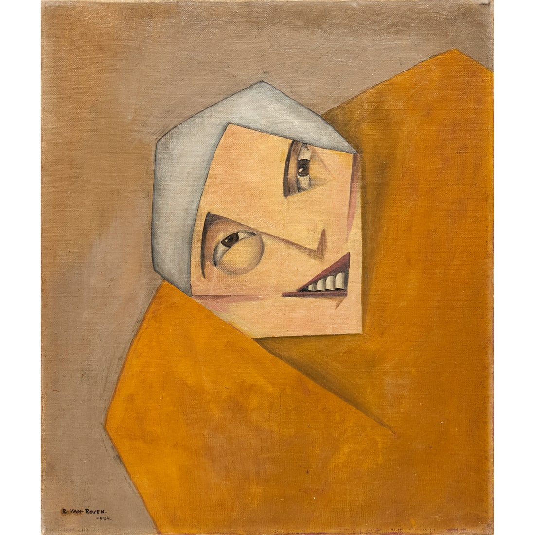 Robert Van Rosen, cubist oil on canvas, 1924 (1 of 6)