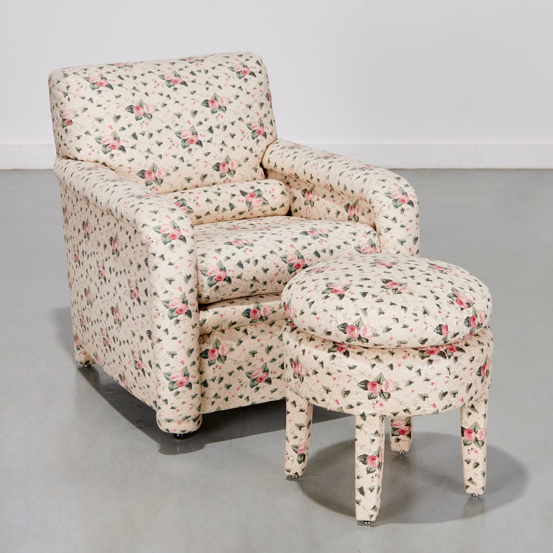 DeAngelis custom chintz lounge chair & ottoman (1 of 6)