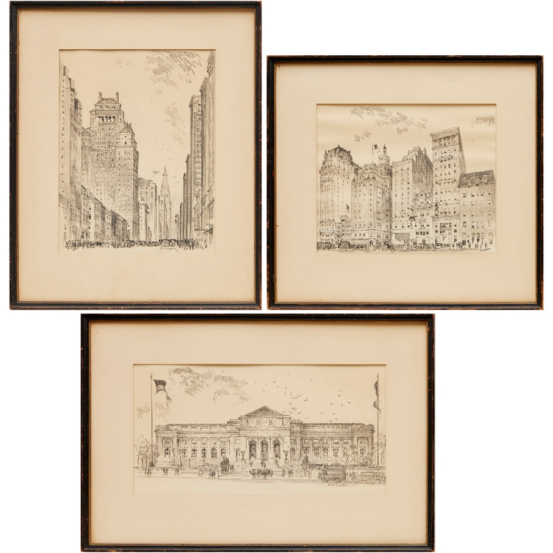 E.H. Suydam, (3) graphite on paper drawings (1 of 11)