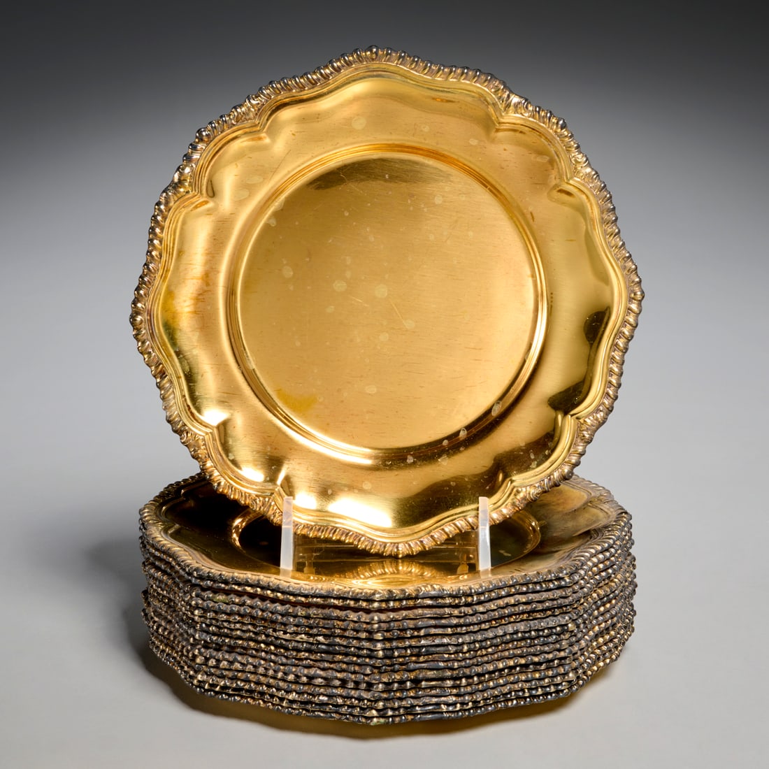 Set (16) American gilt sterling bread plates (1 of 7)