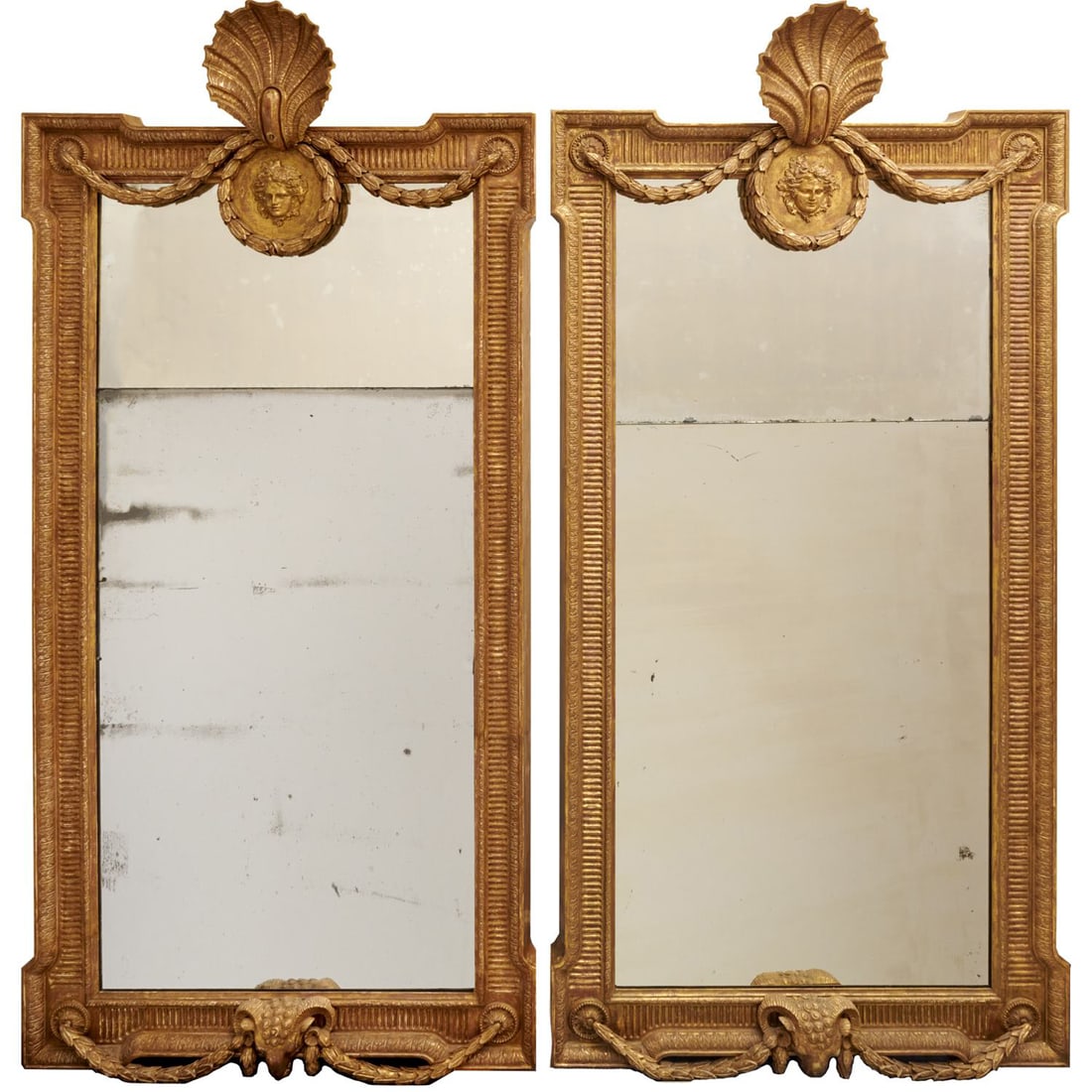 Monumental pair George II giltwood pier mirrors (1 of 10)
