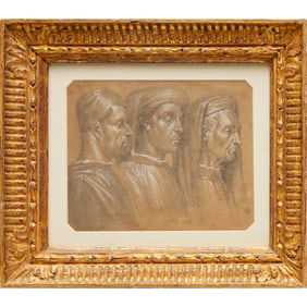 After Masaccio, graphite and gouache on paper