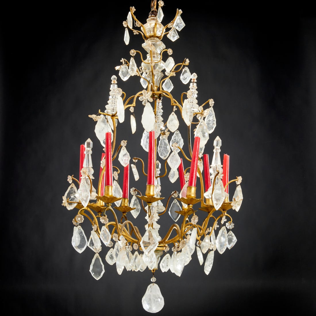 Louis XV bronze and rock crystal chandelier (1 of 5)