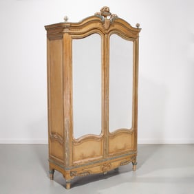 Louis XVI Provincial style green painted armoire