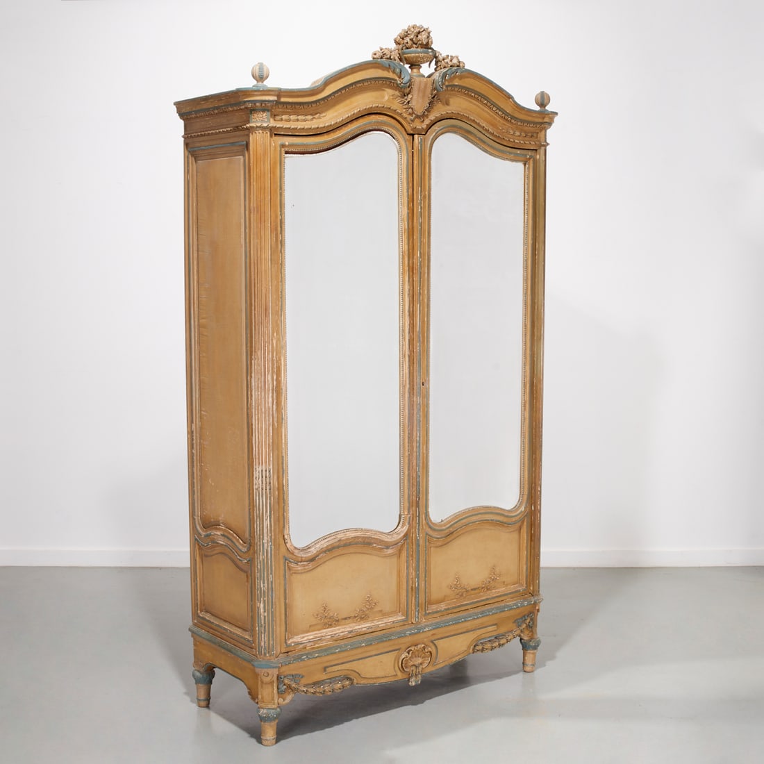 Louis XVI Provincial style green painted armoire (1 of 9)